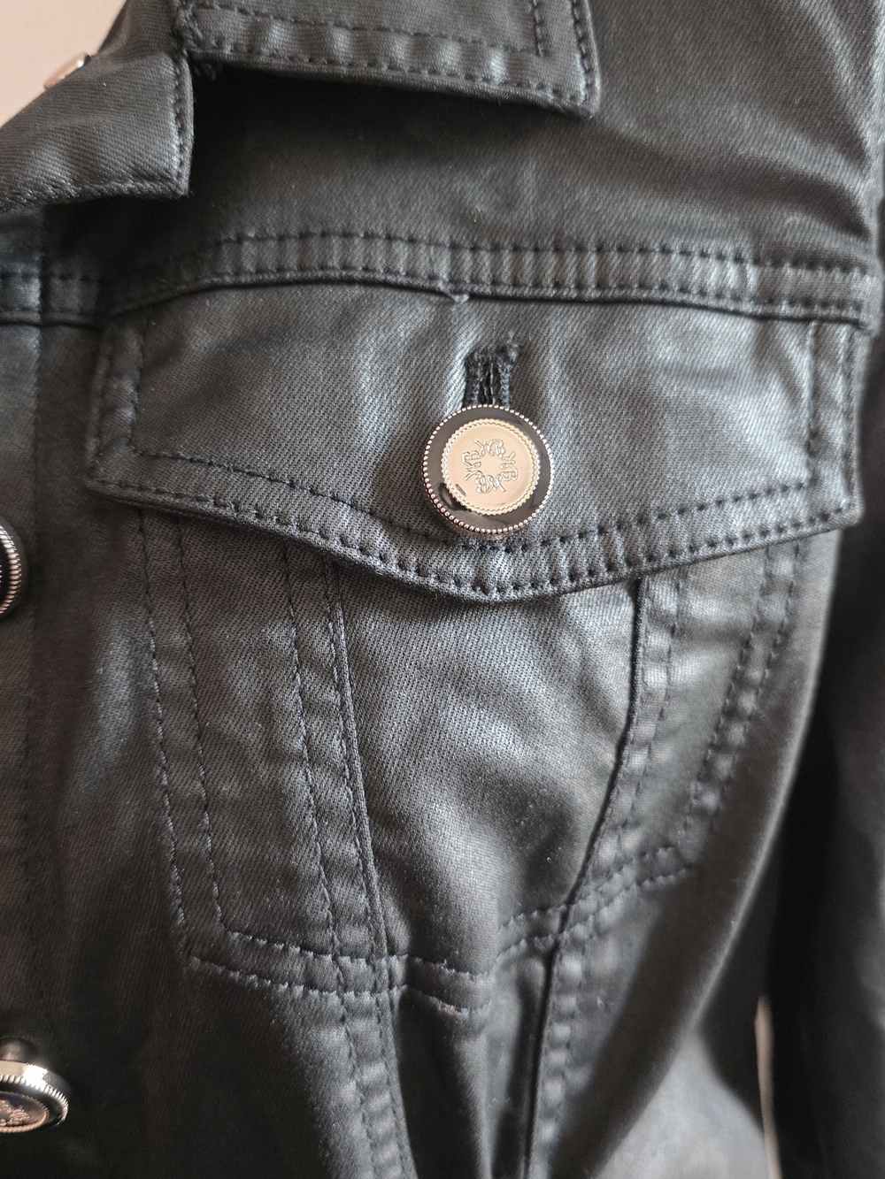 White House Black Market WHBM Black Jacket with Gold Buttons. LP PETIT - Picture 5 of 12